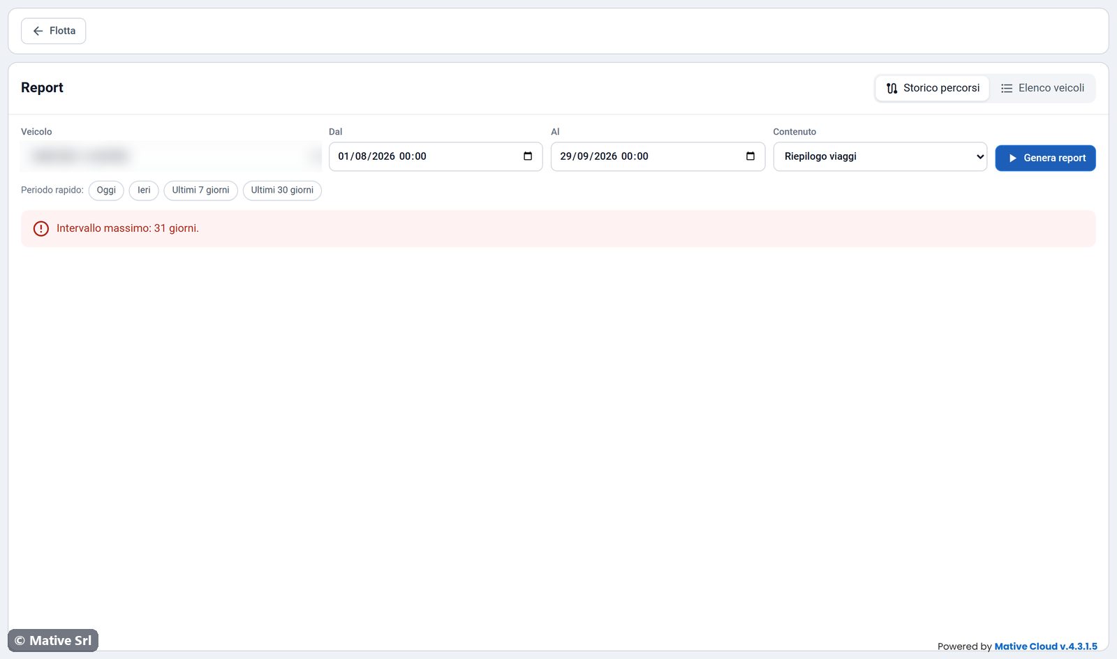 Error for an interval longer than 31 days